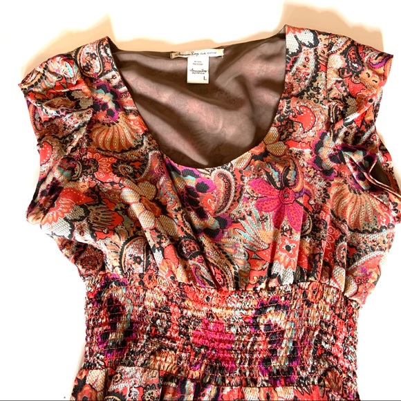 { American Rag Cie } Paisley and Floral Dress Sz L - Picture 3 of 4